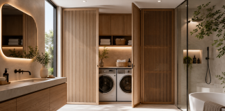 Bagno e lavanderia insieme: idee d’arredo intelligenti per nascondere lavatrice e asciugatrice con stile bagno lavanderia